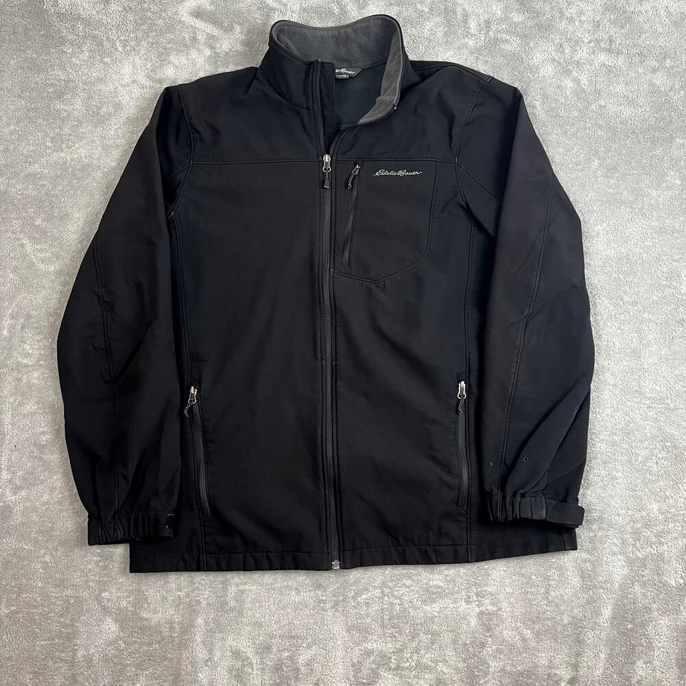 Eddie Bauer Softshell‎ Jacket Mens XL Tall Black Water Repellent Performance